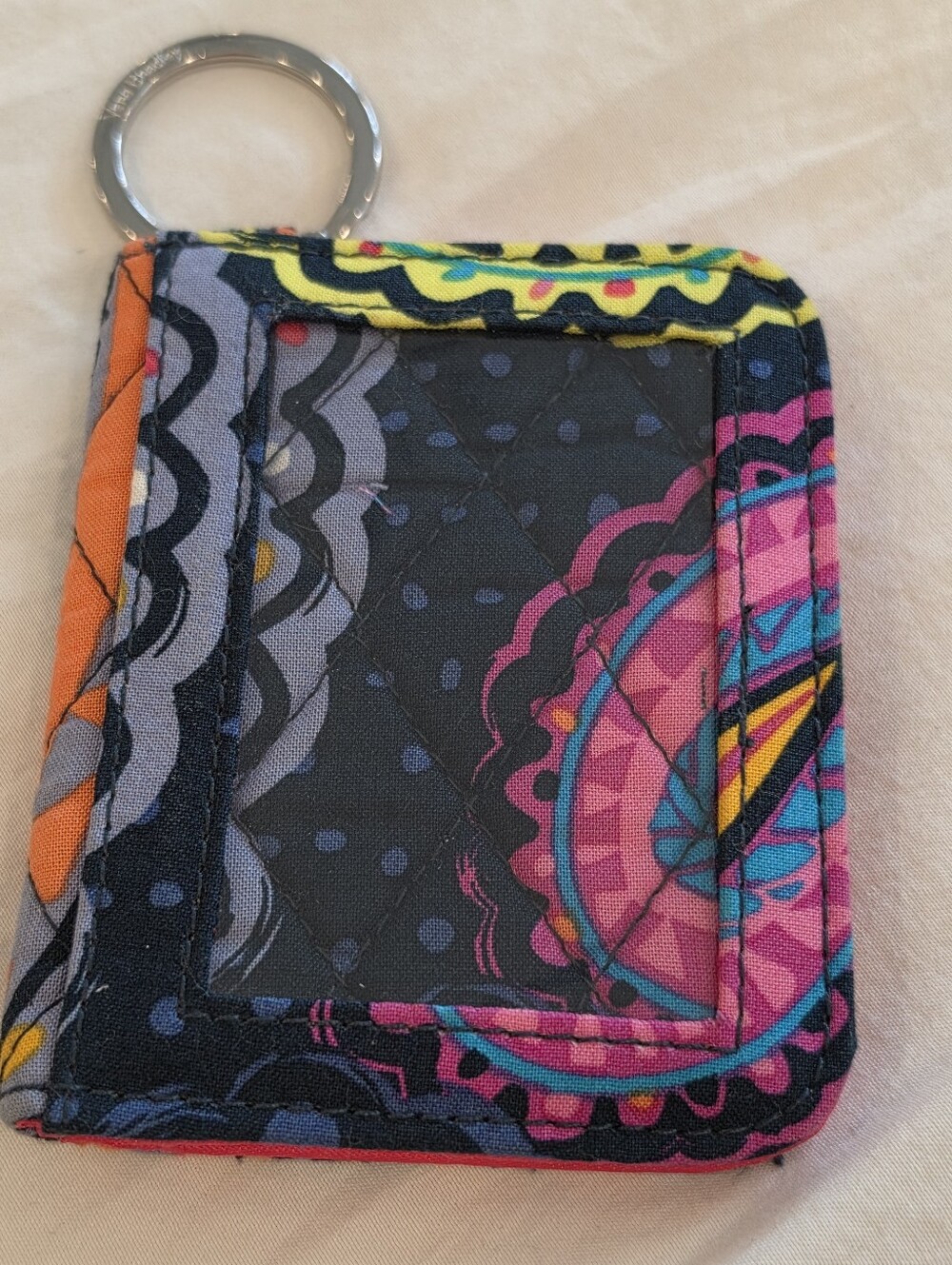Vera Bradley Campus Double ID Wallet Pink Floral Twilight Paisley